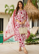 Thumbnail for Vellora Red Daily Wear Printed Work Readymade Kurti