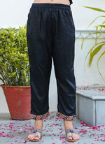 Thumbnail for Vellora Silk Blend Black Ocassional Wear Embroidery Work Readymade Salwar Suit