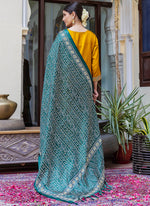 Thumbnail for Vellora Silk Blend Mustard Ocassional Wear Embroidery Work Readymade Salwar Suit