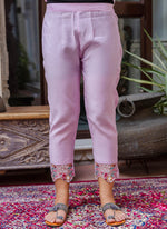 Thumbnail for Vellora Viscose Roman Silk Light Lilac Casual Wear Embroidery Work Readymade Salwar Suit