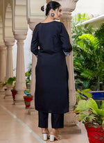 Thumbnail for Vellora Silk Blend Black Casual Wear Embroidery Work Readymade Salwar Suit