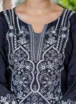 Thumbnail for Vellora Silk Blend Black Casual Wear Embroidery Work Readymade Salwar Suit