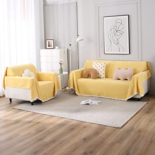 HOKIPO Chenille Sofa Cover Thick and Soft Throw 3 Seater - Dista