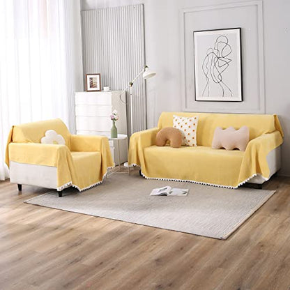 HOKIPO Chenille Sofa Cover Thick and Soft Throw 3 Seater - Dista