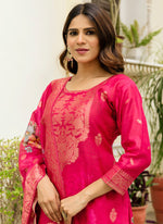 Thumbnail for Vellora Viscose Hot Pink Festival Wear Digital Print Work Readymade Salwar Suit
