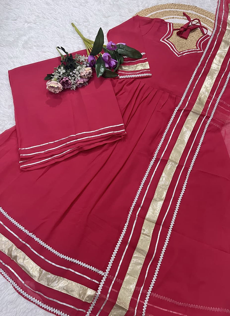 Vellora Georgette Pink Festival Wear Embroidered Work Readymade Gown