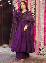 Thumbnail for Vellora Viscose Wine Festival Wear Embroidered Work Readymade Salwar Suit