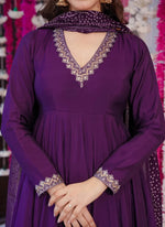 Thumbnail for Vellora Viscose Wine Festival Wear Embroidered Work Readymade Salwar Suit