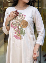 Thumbnail for Vellora Viscose Off White Daily Wear Embroidered Work Readymade Salwar Suit