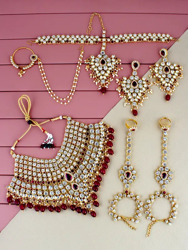 Tehzeeb Creations Bridal Set with sheeshpatti for Girls & Women - Distacart