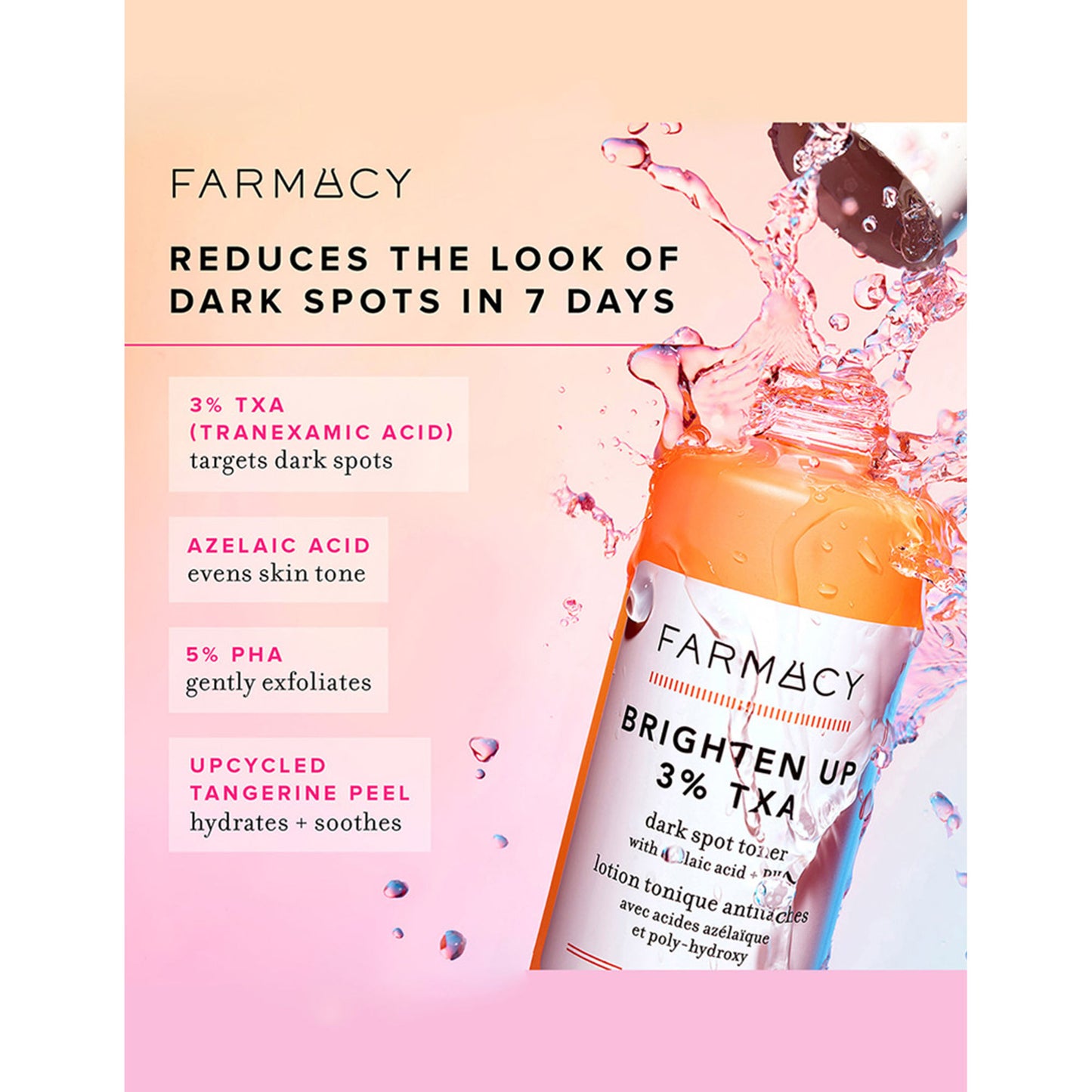 Farmacy Beauty Brighten Up 3% TXA Dark Spot Toner - Distacart