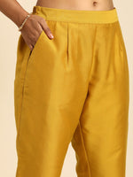 Thumbnail for All About You Women Mustard Yellow Ethnic Motifs Printed Regular Kurta with Trousers - Distacart