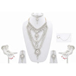 Thumbnail for Tehzeeb Creations Platinum Plated Silver Polish Dulhan Bridal Jewelry Set 8 Pcs - Distacart