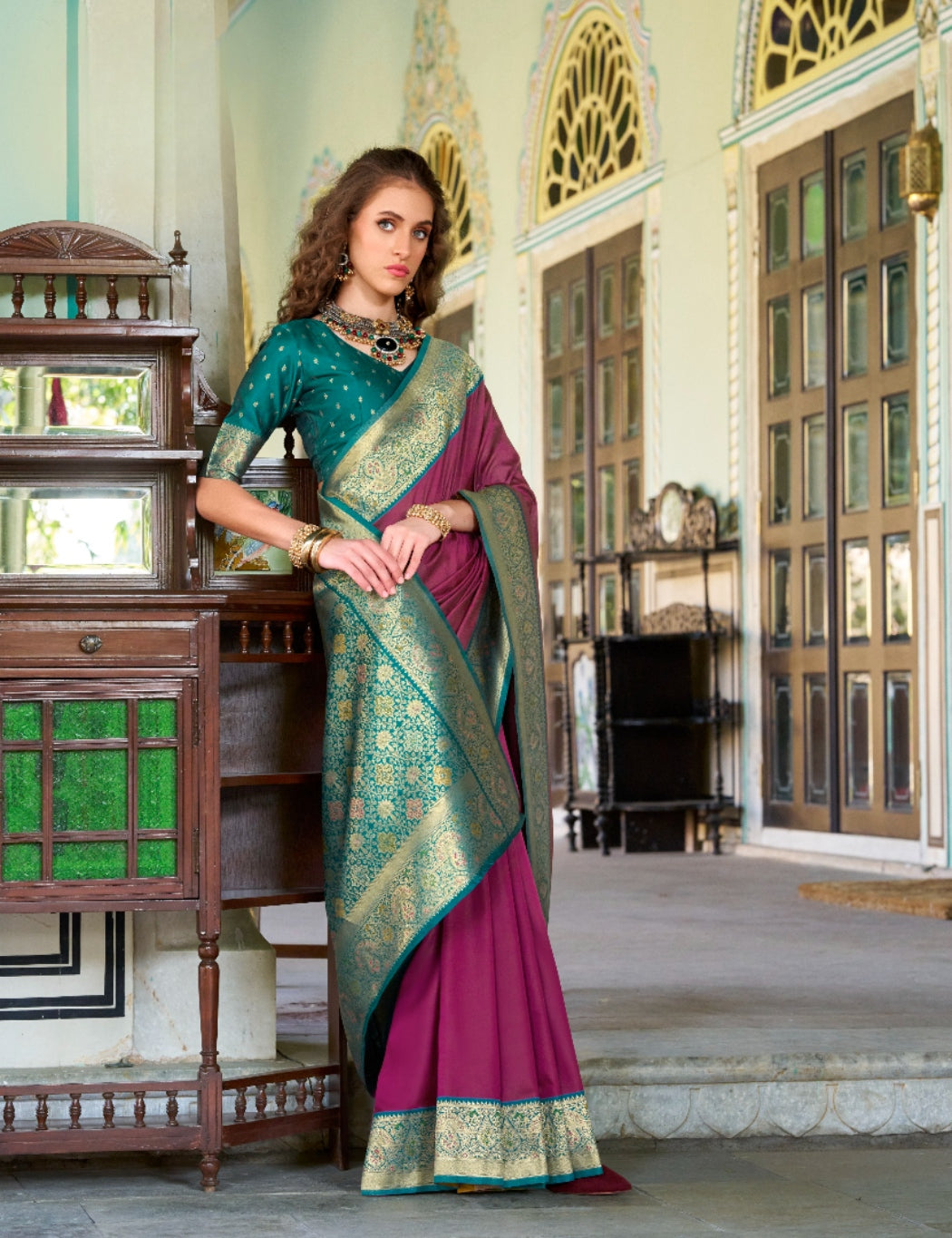 Anaita Wine Soft Silk Zari Weaving Saree With Blouse Piece - Distacart