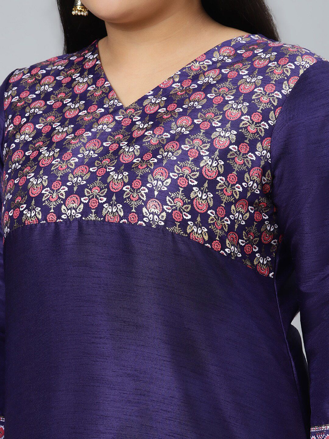 Sztori Plus Size Ethnic Motifs Printed Straight Kurta with Trousers - Distacart