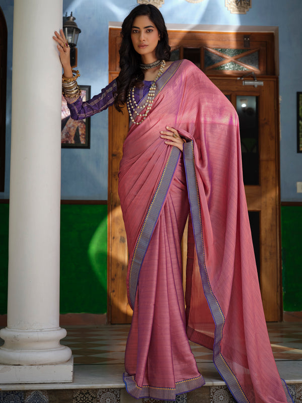 Stylee Lifestyle Magenta Art Silk Woven Saree