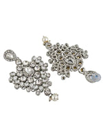 Thumbnail for Tehzeeb Creations Platinum Plated Silver Polish Stone Mini Bridal Choker Set for Women & Girls - Distacart