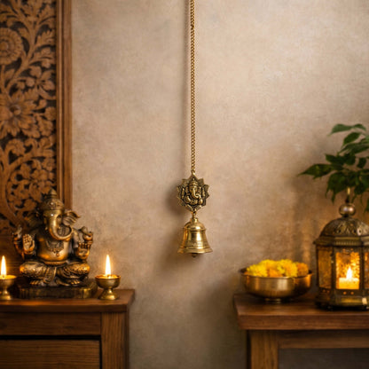 pure brass ganesh hanging bell