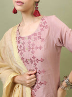 Thumbnail for Vishudh Women Pink Kurta with Trousers & With Dupatta