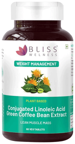 Thumbnail for bliss welness weight management cla carb controller green coffee bean extract veg tablet