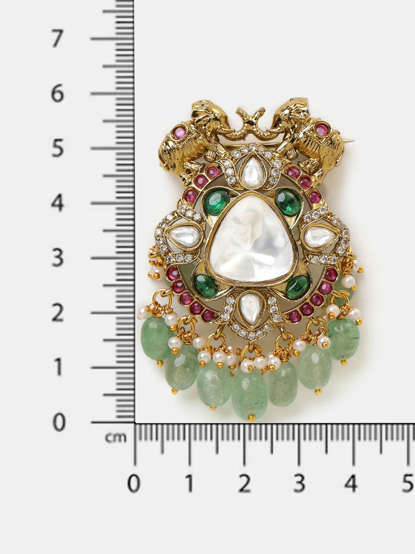 Ruby Raang Mint Emerald Brooch - Distacart