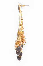 Thumbnail for New Stylish Ethnic Partywear Gray Hoops Kundan Earrings for Womens by House of Ree - Distacart