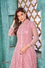 Thumbnail for Anaita Pink Embroidered Net Anarkali Suit - Distacart