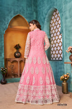 Thumbnail for Anaita Pink Embroidered Net Anarkali Suit - Distacart