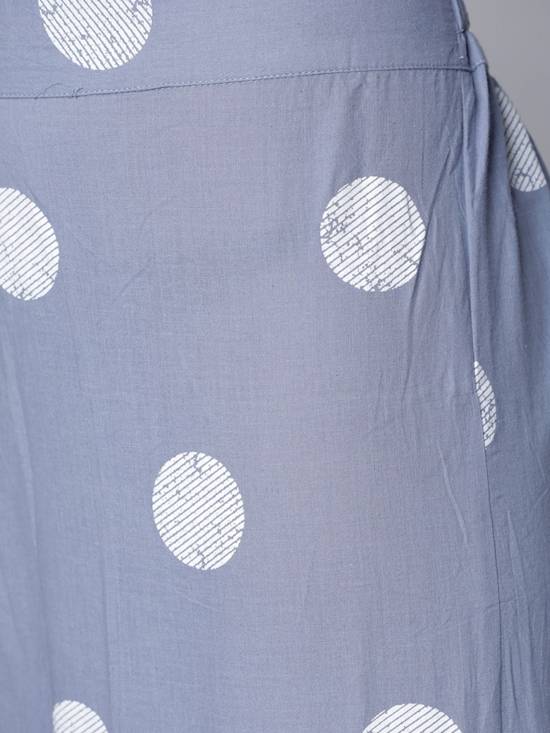 Vishudh Blue & White Striped High Slit Pure Cotton Straight Kurta with Palazzos - Distacart