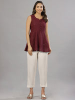 Thumbnail for Juniper Women Natural Liva Rayon Solid Pants - Distacart