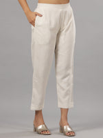 Thumbnail for Juniper Women Natural Liva Rayon Solid Pants - Distacart