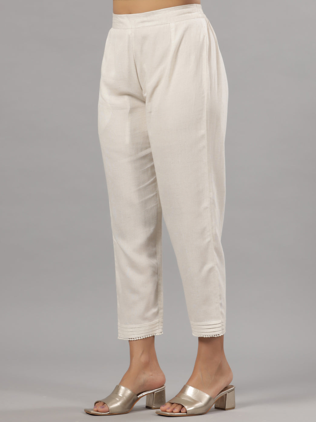 Juniper Women Natural Liva Rayon Solid Pants - Distacart