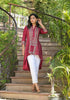 Juniper Maroon Bandhani Printed Liva Rayon Tunic With Sequins & Thread Work - Distacart