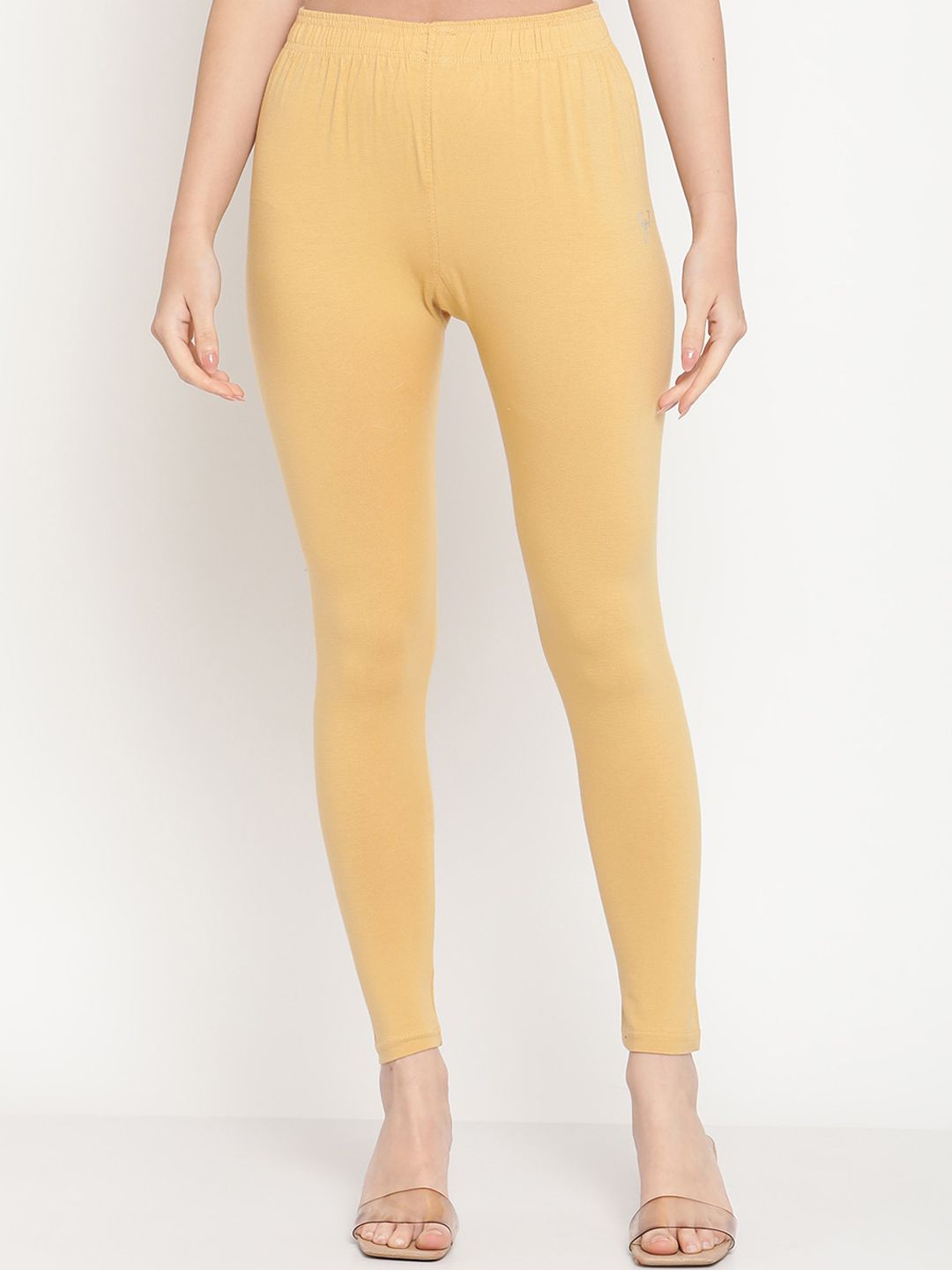 TAG 7 Women Pack Of 2 Beige & Grey Solid Ankle-Length Leggings - Distacart