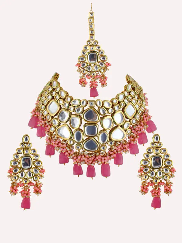 Tehzeeb Creations Kundan Bridal Set for Women & Girls - Distacart
