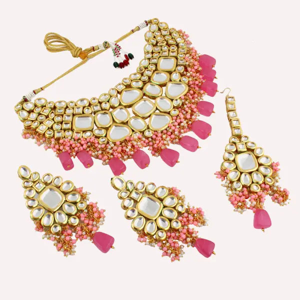 Tehzeeb Creations Kundan Bridal Set for Women & Girls - Distacart