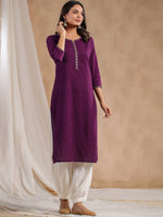Thumbnail for Anubhutee Pleated Thread Work Pure Cotton Straight Kurta - Distacart