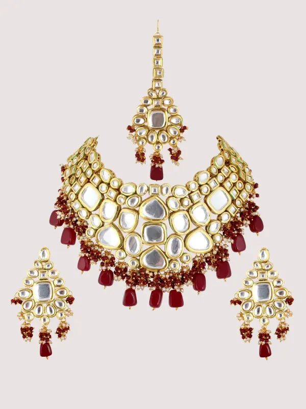 Tehzeeb Creations Kundan Bridal Set for Women & Girls - Distacart