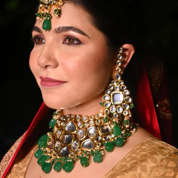 Tehzeeb Creations Kundan Bridal Set for Women & Girls - Distacart