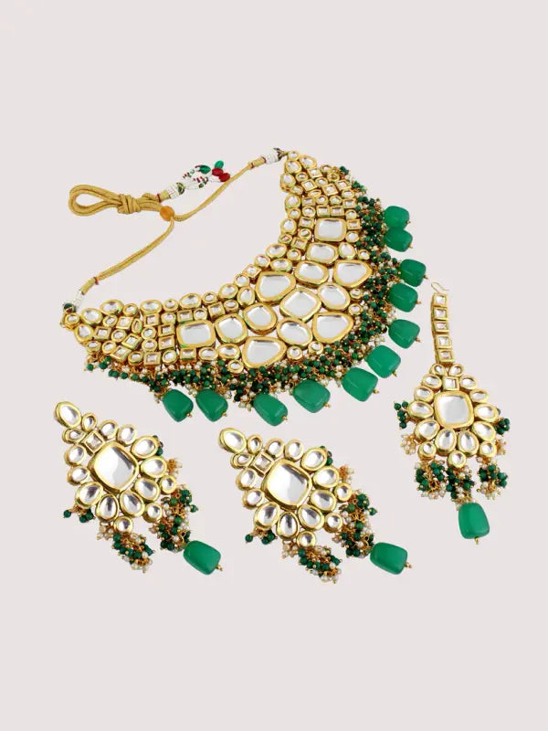 Tehzeeb Creations Kundan Bridal Set for Women & Girls - Distacart