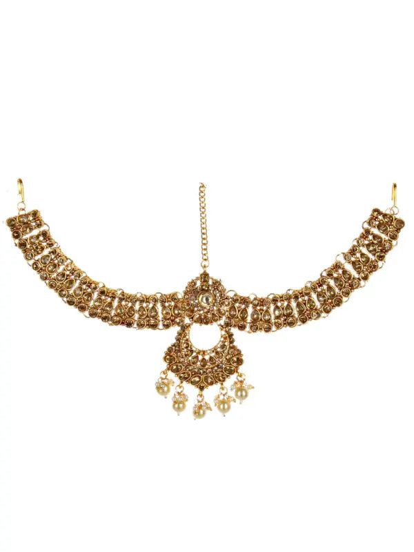 Tehzeeb Creations Traditional Stone Bridal Set 7 Pcs. For Girls & Women - Distacart