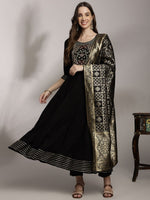 Thumbnail for Anouk Women Ethnic Motifs Embroidered Kurta with Trousers & Dupatta