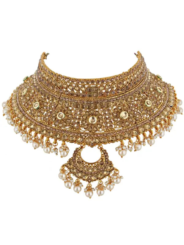 Tehzeeb Creations Traditional Stone Bridal Set 7 Pcs. For Girls & Women - Distacart