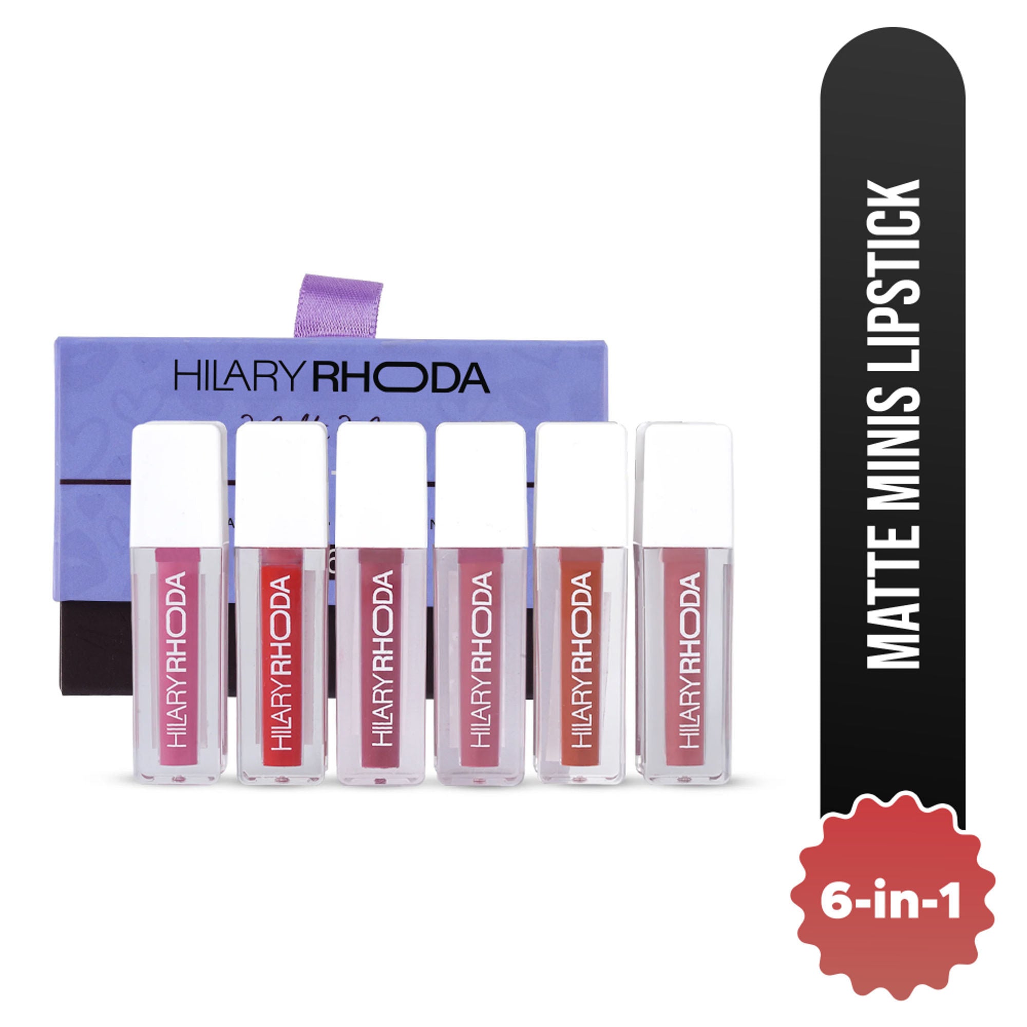 Hilary Rhoda Matte Minis Waterproof Lipstick - Set Of 6