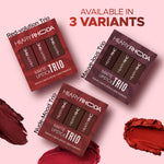 Thumbnail for Hilary Rhoda Matte Lipstick Pack Of 3 - Mauve-Lous Trio 03 - Distacart