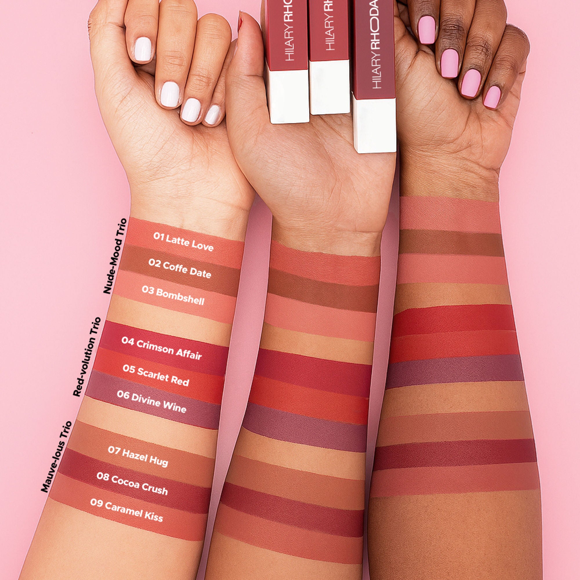 Hilary Rhoda Matte Lipstick Pack Of 3 - Mauve-Lous Trio 03 - Distacart