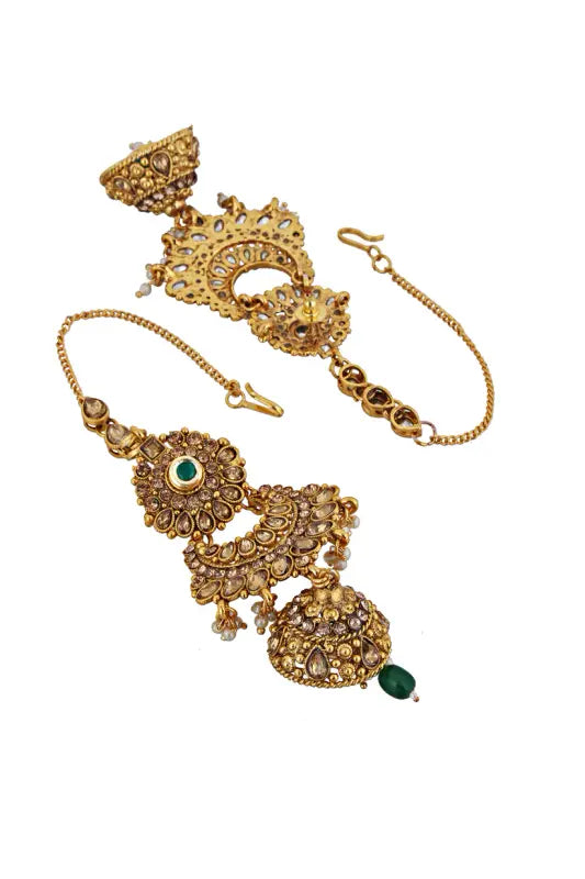 Tehzeeb Creations Traditional Stone Bridal Set 7 Pcs. For Girls & Women - Distacart