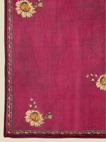 Thumbnail for Soch Maroon Floral Printed Beads and Stones Kurta With Trousers & Dupatta - Distacart