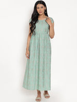 Thumbnail for AURELIA Women Green Ethnic Motifs Ethnic Maxi Dress - Distacart