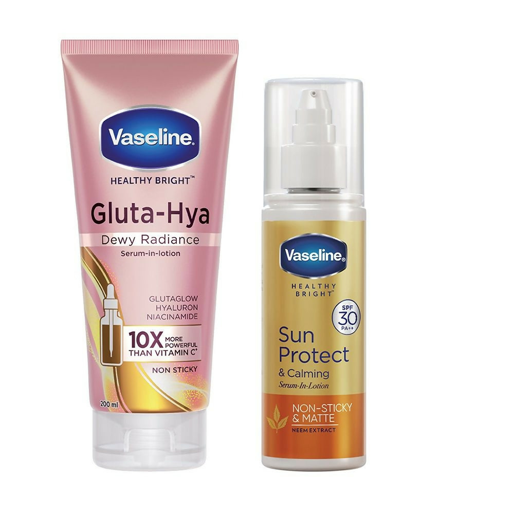 Vaseline Gluta Hya + Sun Protect Combo - Distacart